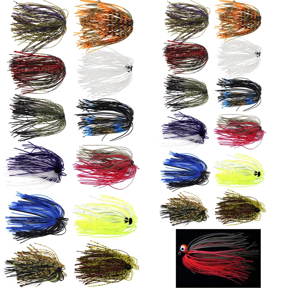 24/48 шт. силиконовые джиг-юбки приманка для спиннербейтов Buzzbaits DIY резиновая