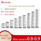 Пружина сжатия из нержавеющей стали 304, диаметр проволоки 0,9-, внешний diameter5-16, минипринтер, 10 шт.