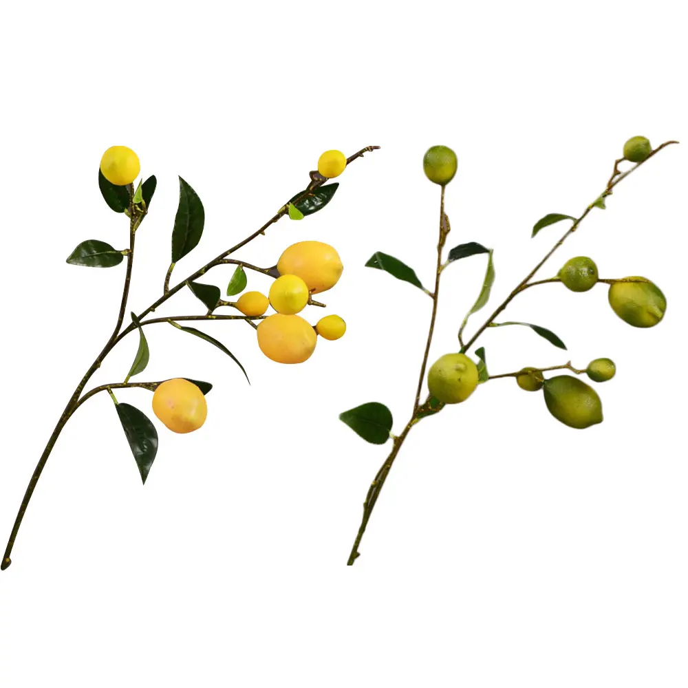 Дешевая искусственная лимон моделирование фруктовое дерево ветка Желтая