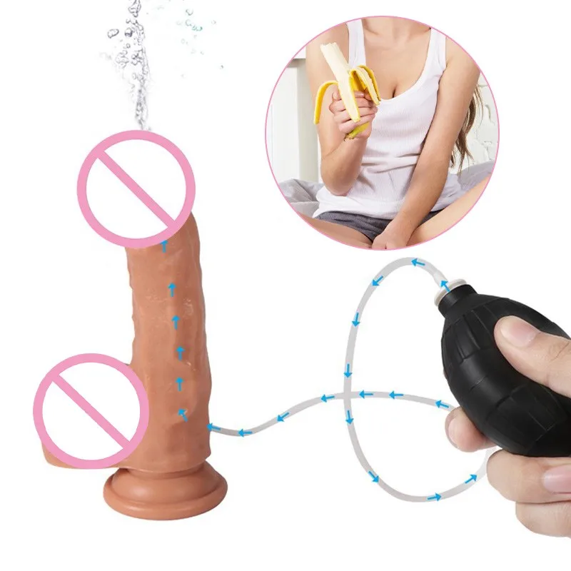 Реалистичная эякуляции пениса с присоской спрей искусственный пенис массажная