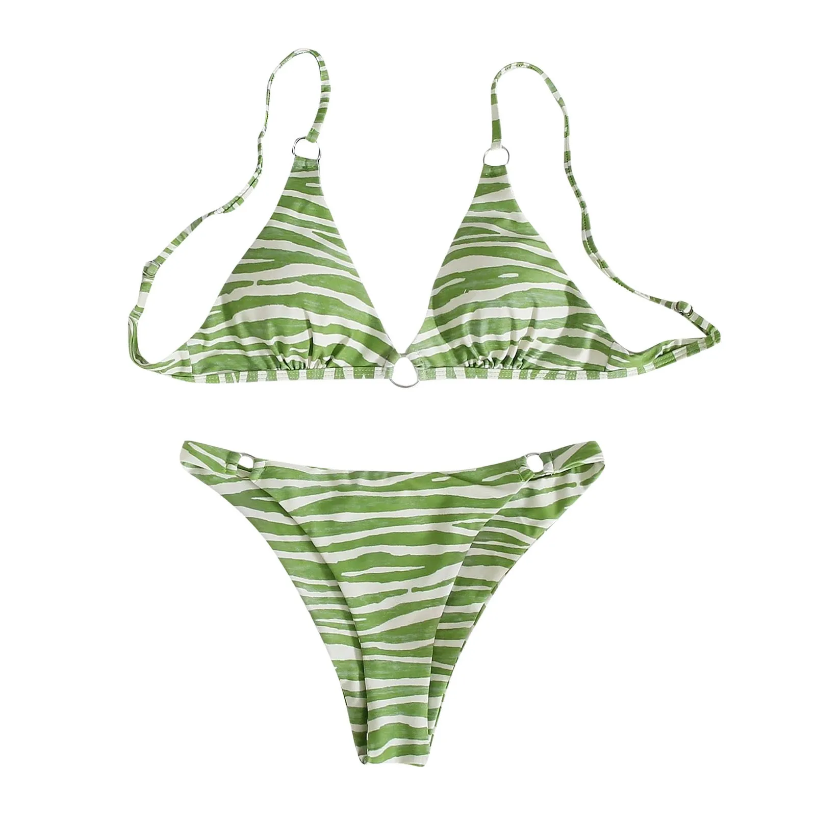 

61# Bikinis 2021 Women Floral Random Print Bikini Set Push-up Swimsuit Beachwear Padded Swimwear Bathing Suit Maillot De Bain