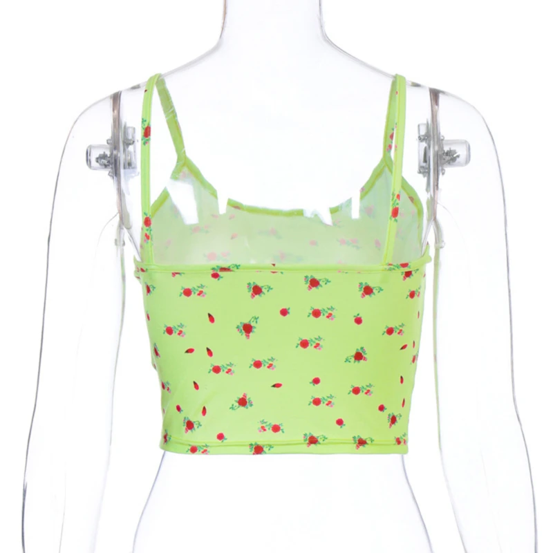 Летний женский сексуальный жилет с цветочным принтом и открытой спиной