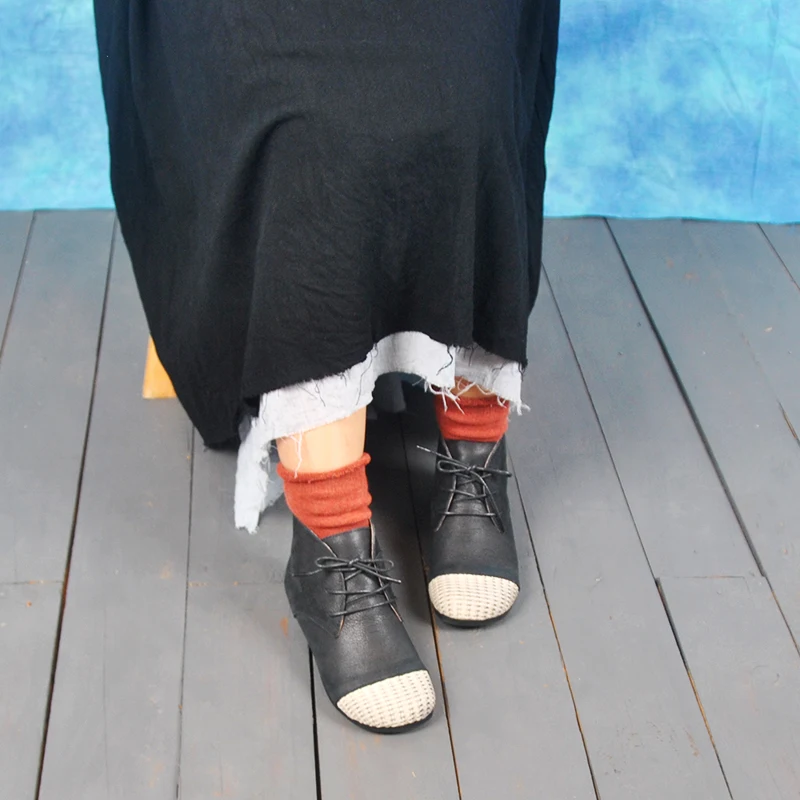 Ms/полусапожки Черные Ботинки Martin в стиле ретро Женские кожаные ботинки на