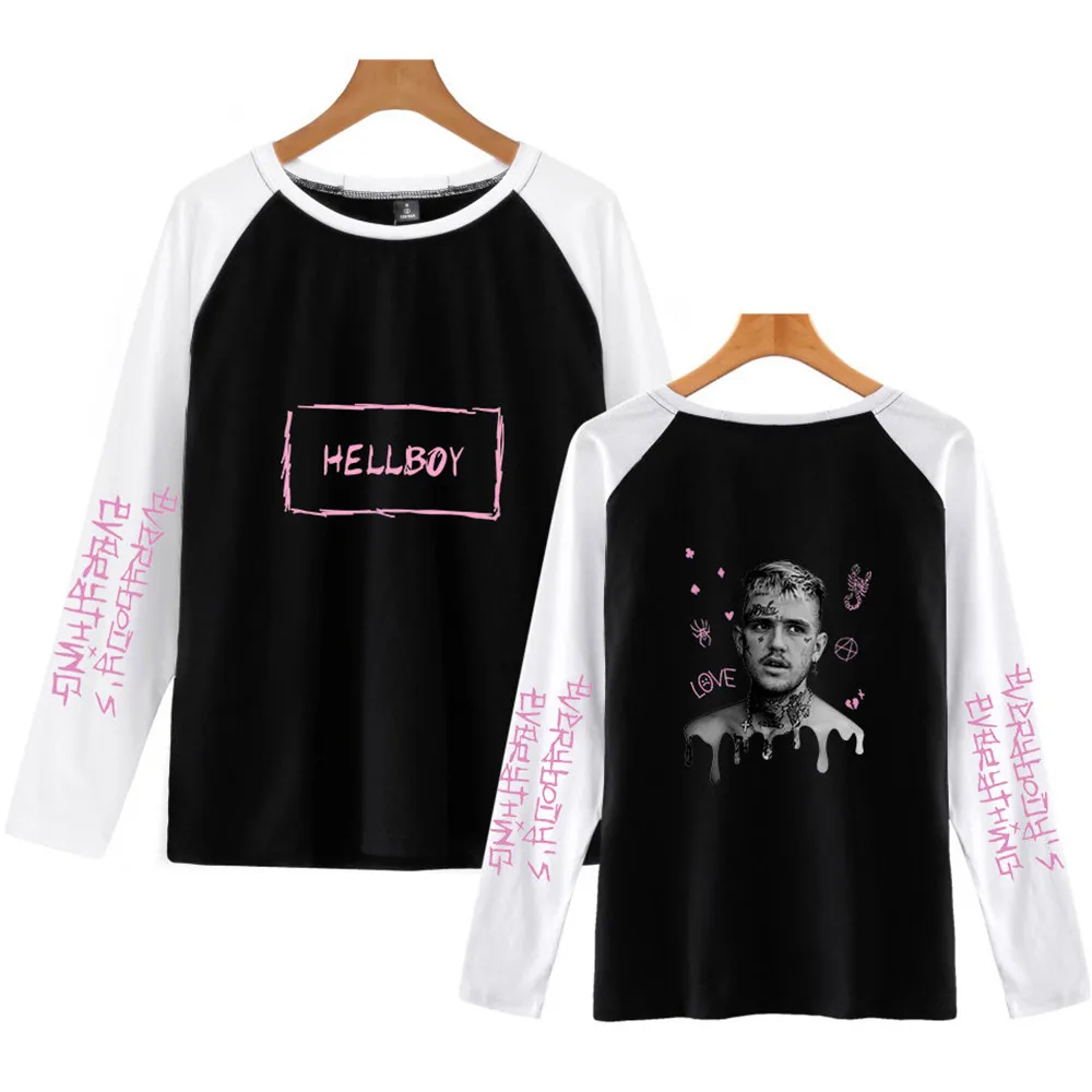 

Lil Peep T Shirt Hip Hop Rapper Hell Boy Harajuku Summer Long Sleeve Tops Men T-shirts Fashion Top Women Streetwear