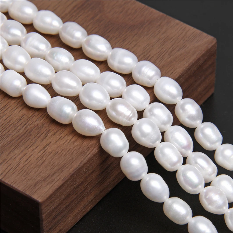 

Fashion 7-8mm Natural Potato Freshwater Pearls White Purple Black Loose Pearl Beads Fit Jewelry Making Bracelet Necklace 14"