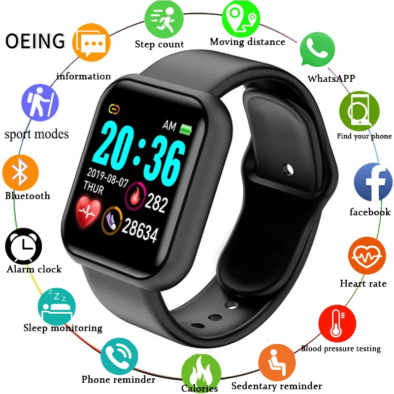 

Y68s Smart Watch Fitness Bracelet Waterproof Wristwatch Men Women Smartwatch Sport Pedometer Heart Rate Blood Pressure Monitor