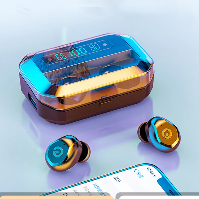 P10 TWS Bluetooth V5.0 настоящие беспроводные зарядные наушники с двойным микрофоном
