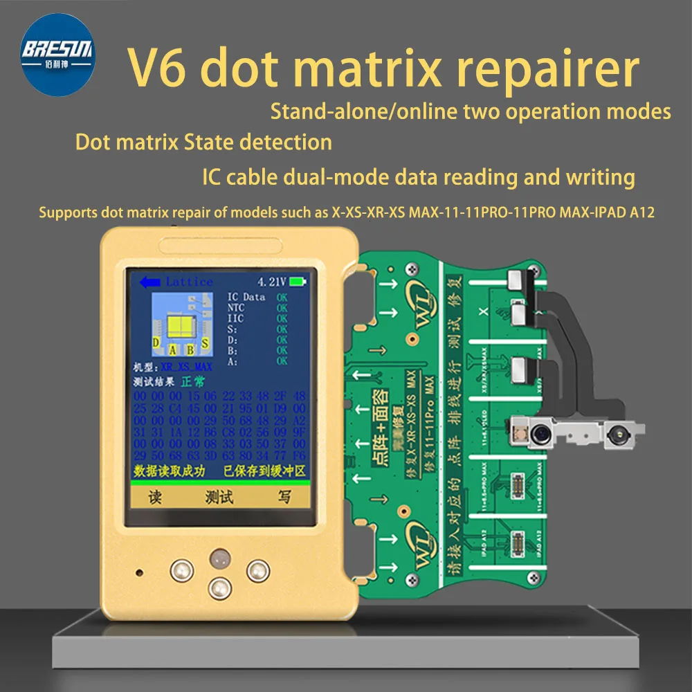 

WL V6 V5 Face ID Dot Matrix Programmer for X -11 Pro max Pad A12 Reading Writing Detector Repair IC Cable Replacement