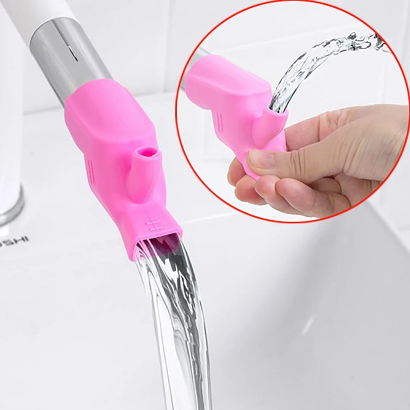 

Blue/Pink Silicone Water Tap Extension Sink Children Washing Device Bathroom Kitchen Sink Faucet Guide Faucet Extenders