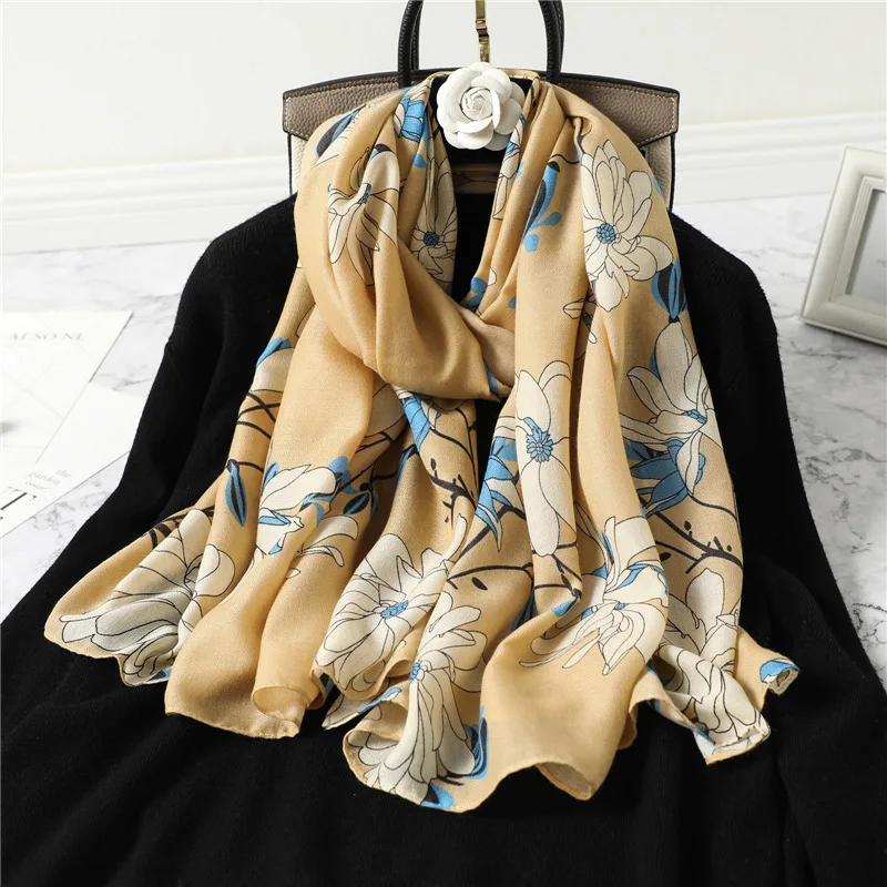 

180*90 см большой шарф для женщин хлопок Хиджаб Платки и палантины шаль с цветочным принтом на весну и зиму теплые шарфы платки женские шарфы