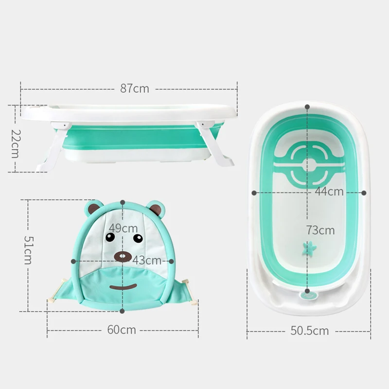 

Collapsible Baby Bathtub Portable Foldable Infant Bath Tub for Newborn Toddler Infant Child Folding Bathtub for Children 0-3+
