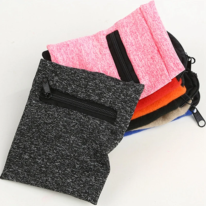 

Sport Wristband Zipper Pocket Wrist Bracer Wrap Straps Bandage Gym Running Cycling Cotton Wrist Support Wallets Key Bag Bracelet