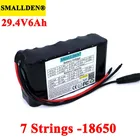 Литий-ионный перезаряжаемый аккумулятор 24 В, 6 Ач, 7S2P 18650, 29,4 в, 6000 мАч, электрический велосипед, мопед, балансировочный скутер с BMS
