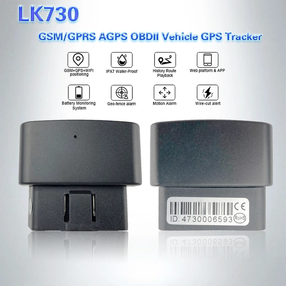 Автомобильный GPS трекер Mini OBD LK730 GSM OBDII устройство для отслеживания автомобиля gps