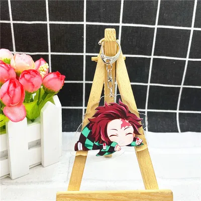 Аниме Demon Slayer Kimetsu no Yaiba брелок Kamado Tanjirou Nezuko Agatsuma Zenitsu Rengoku Kyoujurou cute fun акриловое кольцо для ключей - Цвет: 1-20
