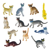 12pcs simulated cute cat animal model ornament action figure collection toy gift