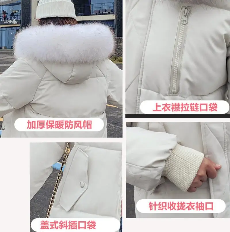 

Big fur collar down jacket short hooded jacket 2019 winter new Korean fashion Slim knitwear coat cuffs cotton coat women XXL