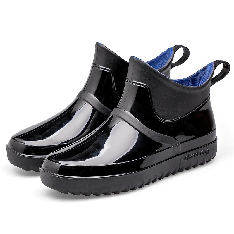 

Rain Boots Men Ankle Boots Fashion Rain Shoes Non-Slip Waterproof Galoshes Man Rubber Boots Slip-on Rainboots Platform Boots Men