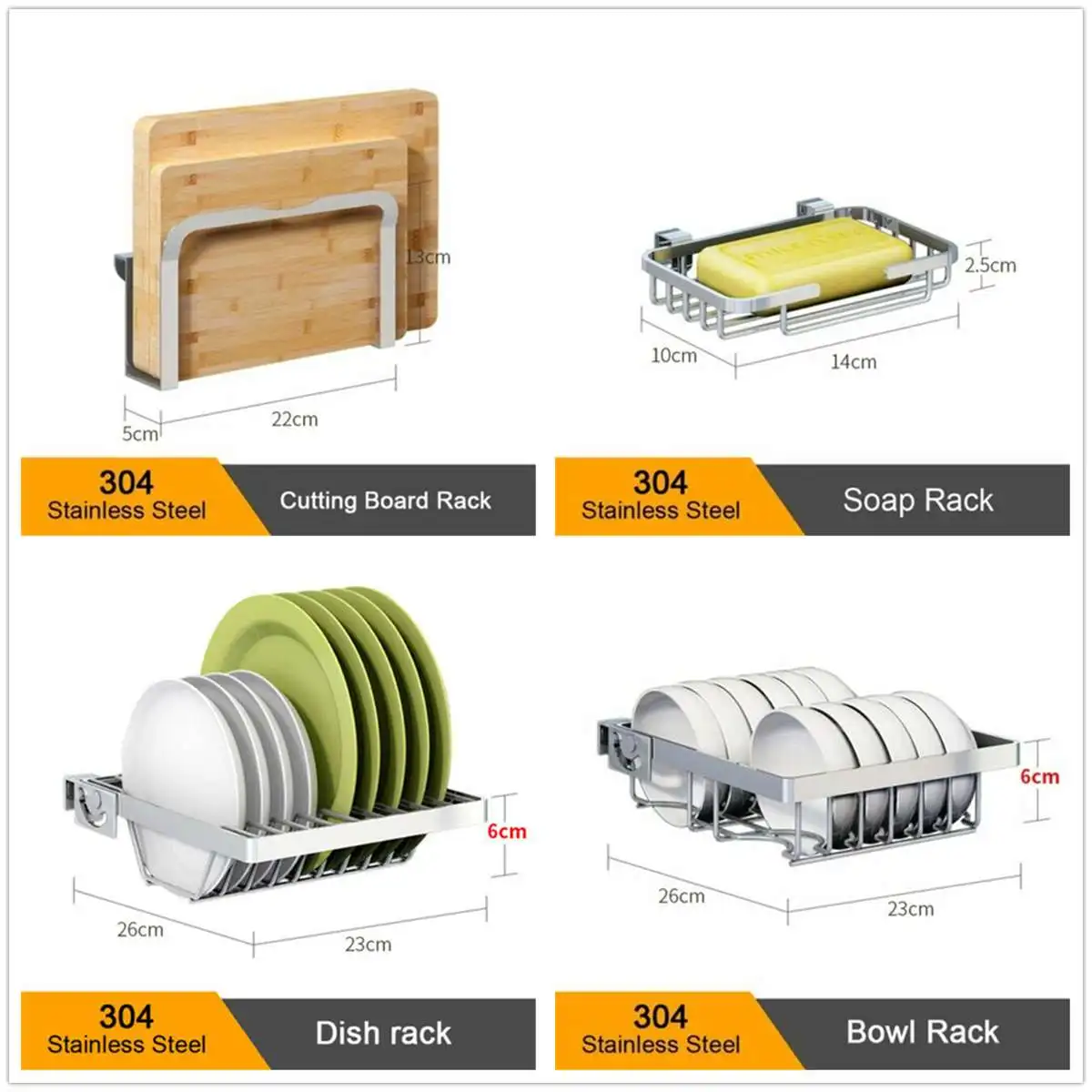 

63cm/83cm Stainless Steel Kitchen Shelf Organizer Dishes Drying Rack Over Sink Drain Rack Kitchen Countertop Utensils Holder