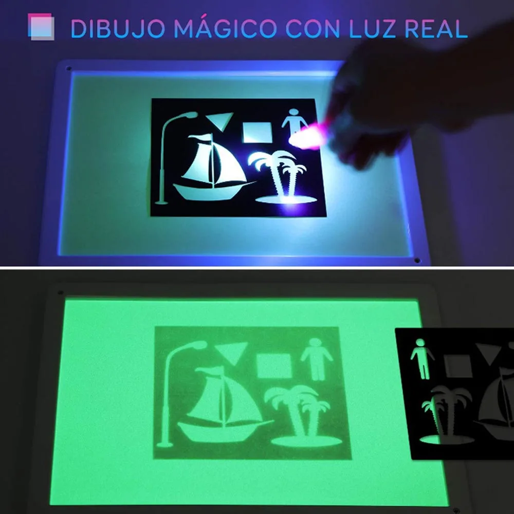Детский волшебный флуоресцентный замерзающий светильник доска для рисования 3D