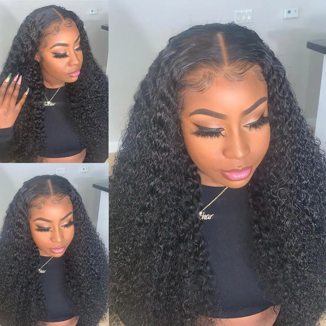 Монгольские курчавые вьющиеся человеческие волосы парики для чернокожих женщин