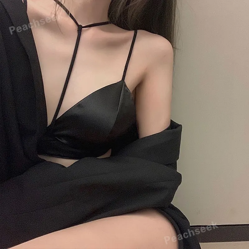 

French Soft Satin Bra Comfortable Underwear Wireless Lace Bralette 3/4 Cup Intimate Lingerie Thin Seamless Bras For Women 2021