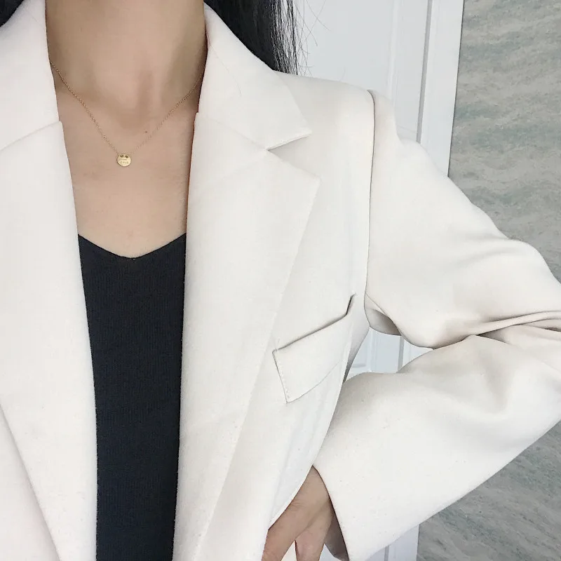 Женское колье с надписью удачи Louleur маленькое золотистое круглое ожерелье из