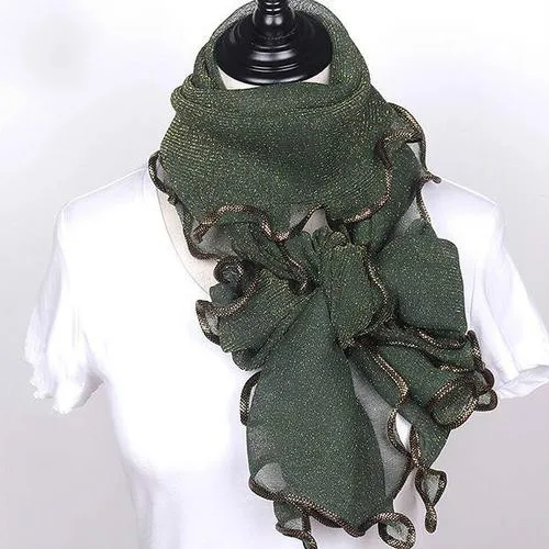 AA10311 green Новое поступление шелковые шарфы длинные трендовые женские марлевые простой цветной шарф обёрточная Женская дышащая впитывающая пот кружевная шаль - Цвет: AA10311 green