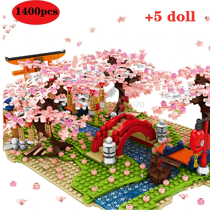 

SEMBO Japanese Cherry Blossom Sakura River Building Blocks Model Architecture Technical Constructor Bricks Diy Toys For Girls