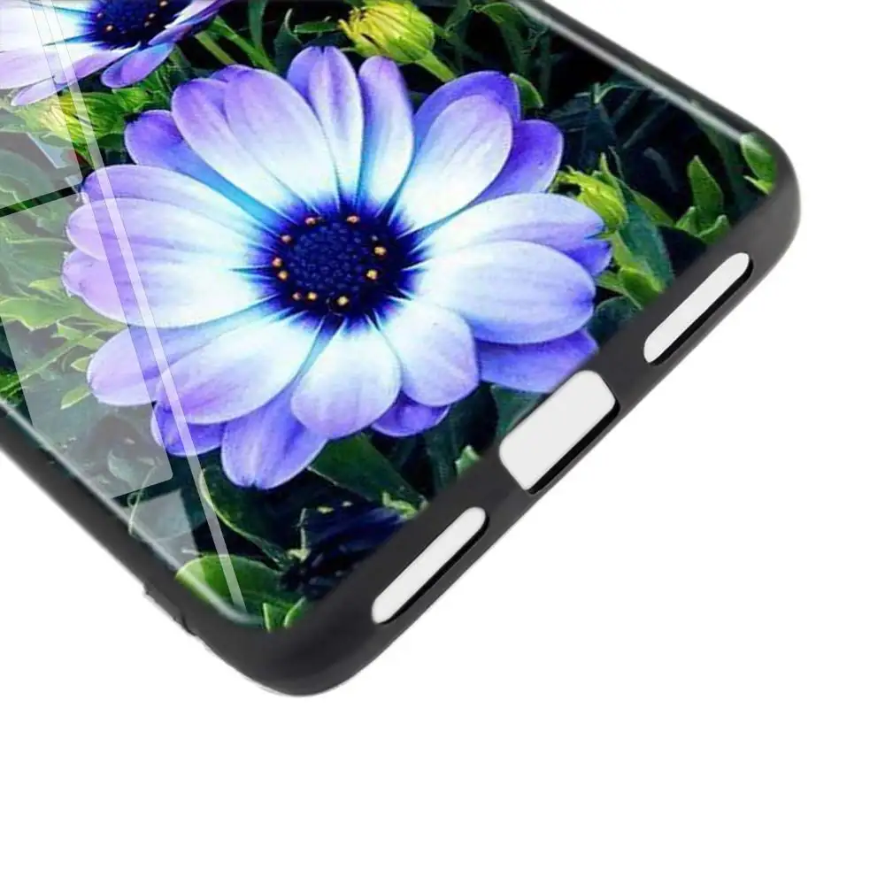 Черный глянцевый чехол с цветами и листьями для Xiaomi Redmi Note 8 7 6 5 4X 4 K20 Pro 7A 6A S2 5A Plus
