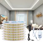 Светодиодная лента с регулируемой яркостью, светильник DC12V, гибкая светодиодная лента 5054 120 светодиодовм, водонепроницаемый светильник с питанием, набор диммеров, декор для спальни