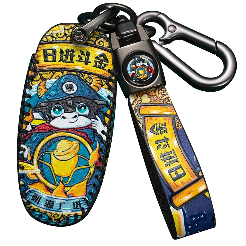 

For Tesla MODEL 3 2021 Accessories Leather Car Key Case cover 1Pcs Belt Aluminum Alloy+TPU Key Shell Bag Protector MODEL Y X