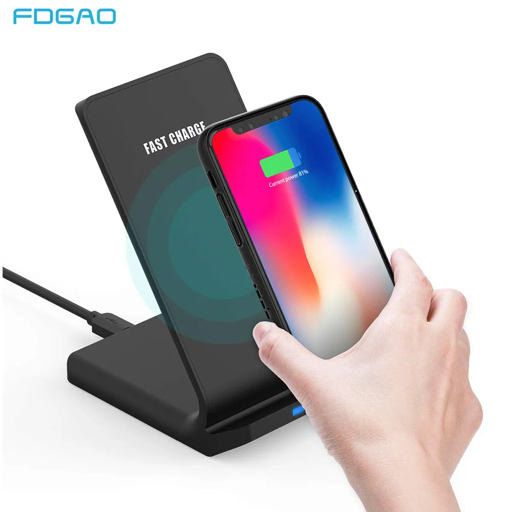 Беспроводное зарядное устройство FDGAO 15 Вт Qi быстрая подставка USB C для iPhone 12 11 Pro Max X