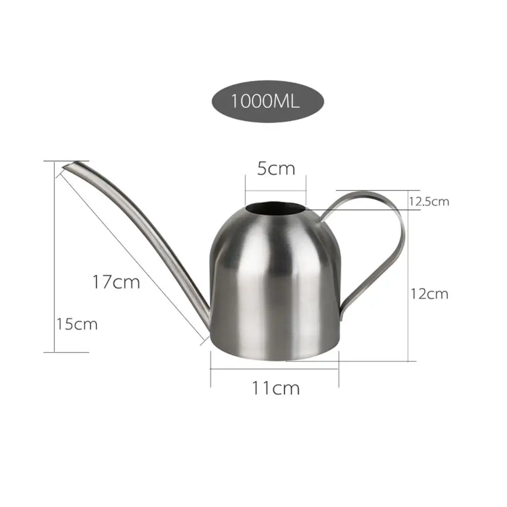 

500/1000ML Stainless Steel Watering Pot Gardening Potted Small Watering Can Indoor Succulent Flower Long Mouth Watering Kettle