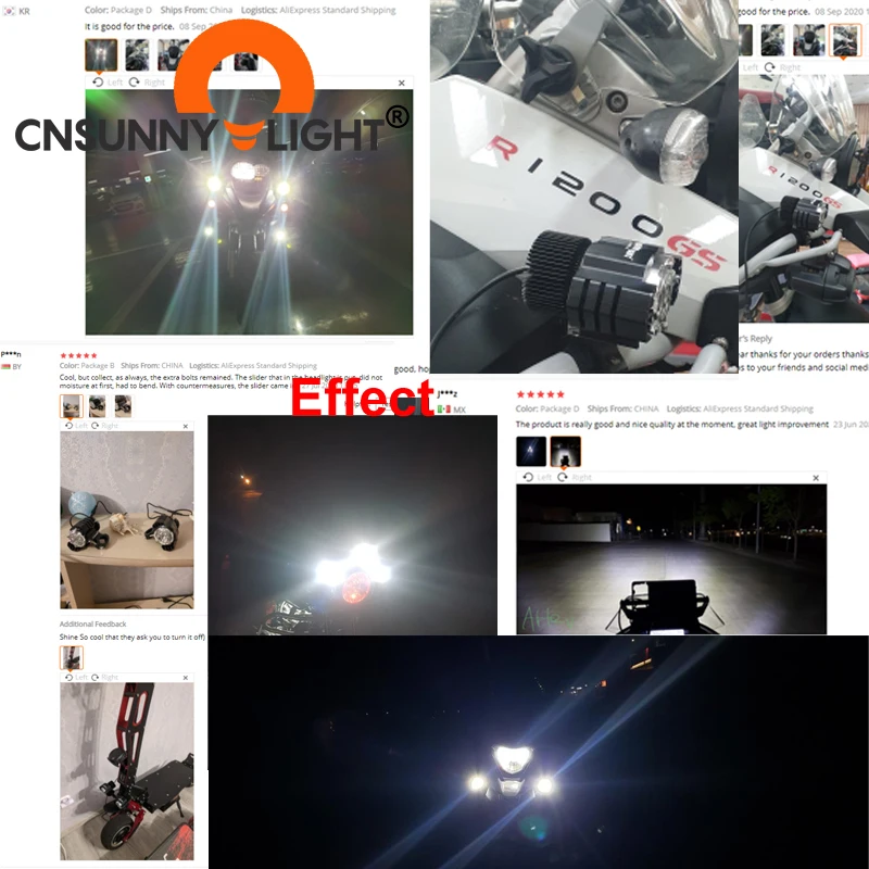 CNSUNNYLIGHT 25 Вт 4250лм светодиодные фары для мотоцикла супер яркие 6000 К белые