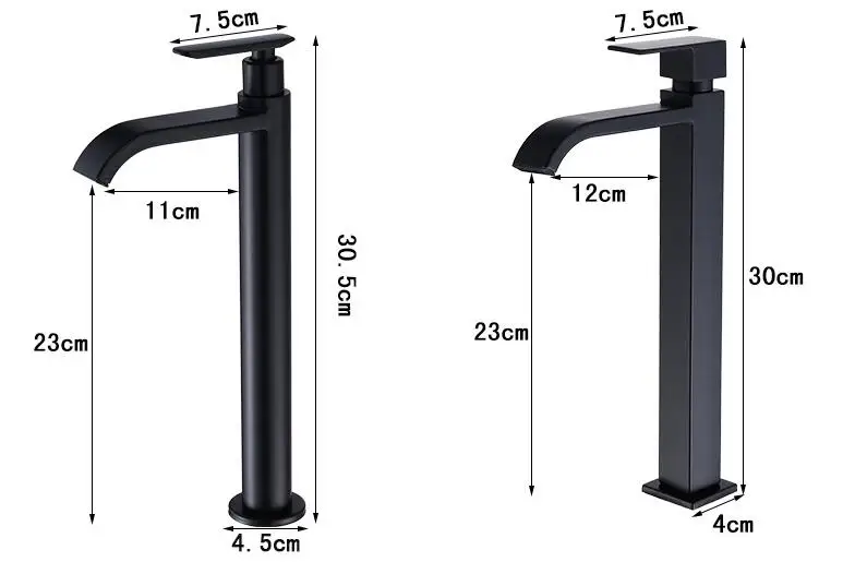 

Basin faucet Only Cold bathroom faucet Black basin Tap bathroom sink faucet tall 304 Stainless Steel faucet for cold water