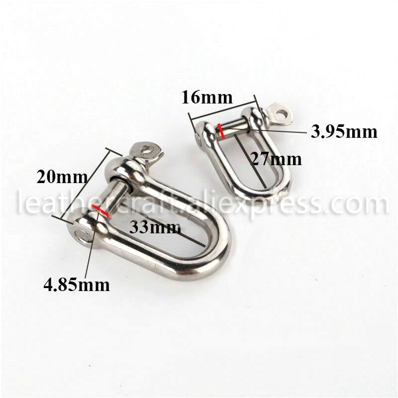 1 x Скоба из нержавеющей стали с d-образным кольцом брелок винтовой штифт