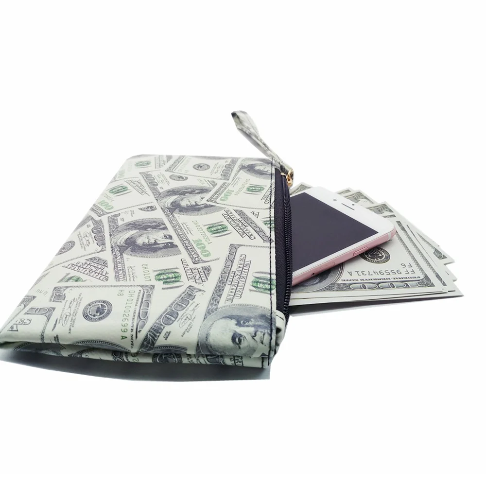 

Креативный Кошелек для монет с узором долларов, модная сумочка, кошельки из ПВХ на молнии, сумочки для денег, органайзер для монет, ключей, на...