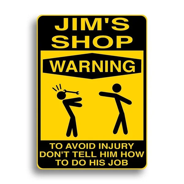 

Fashion Print Vintage Home Decor Jim's Shop Warning Vintage Metal Sign Tiger Wall Art For Garage Pub Cafe Wall Sticker