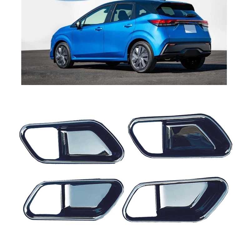 

ABS Автомобильная Внутренняя дверь защитная рама крышка отделка для Nissan Note 2021 2022 Автомобильные украшения аксессуары 4 шт./компл. черный