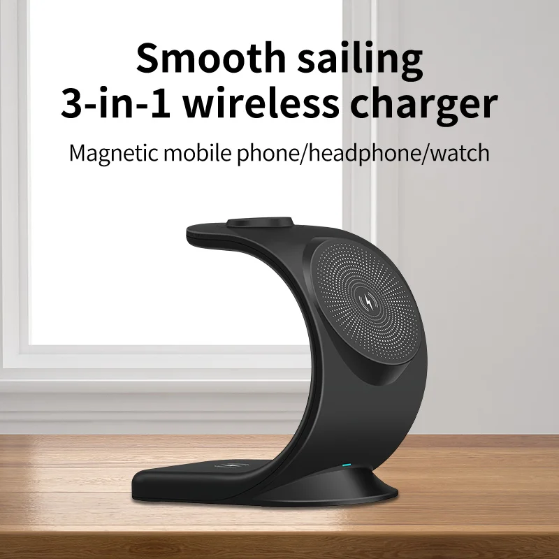 15W 3 in 1 Magnetic Wireless Charger For iPhone 14 13 12 Pro Max Mini Watch 7 6 SE Airpods Pro Fast Charging Dock Station Holder