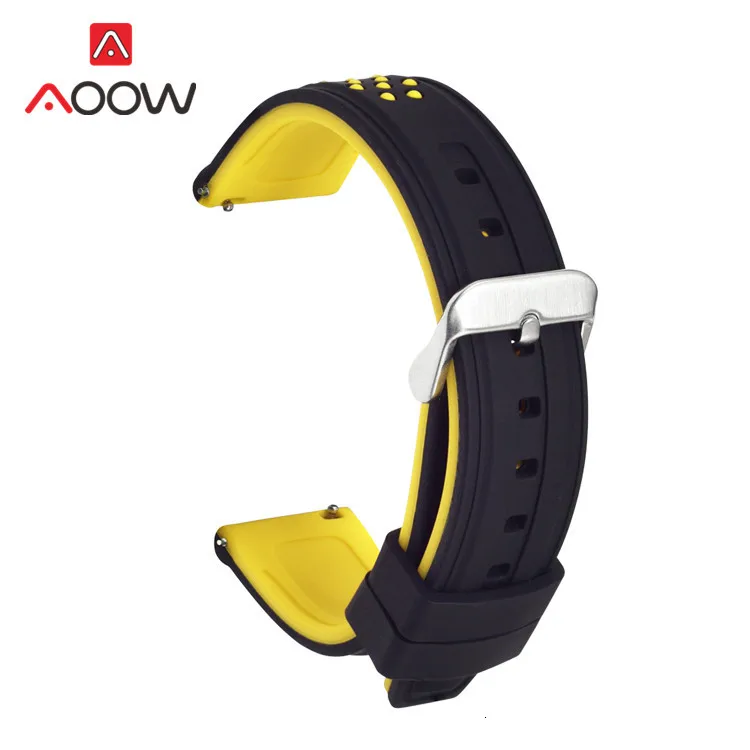 Мягкий силиконовый ремешок 20 мм 22 мм 24 мм 26 мм для samsung Galaxy Watch Active 42 мм 46 мм gear S3 Amazfit Sport Водонепроницаемый браслет
