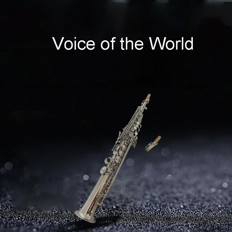 Прямая трубка саксофон производители Drop B Регулируемый белый никель сопрано