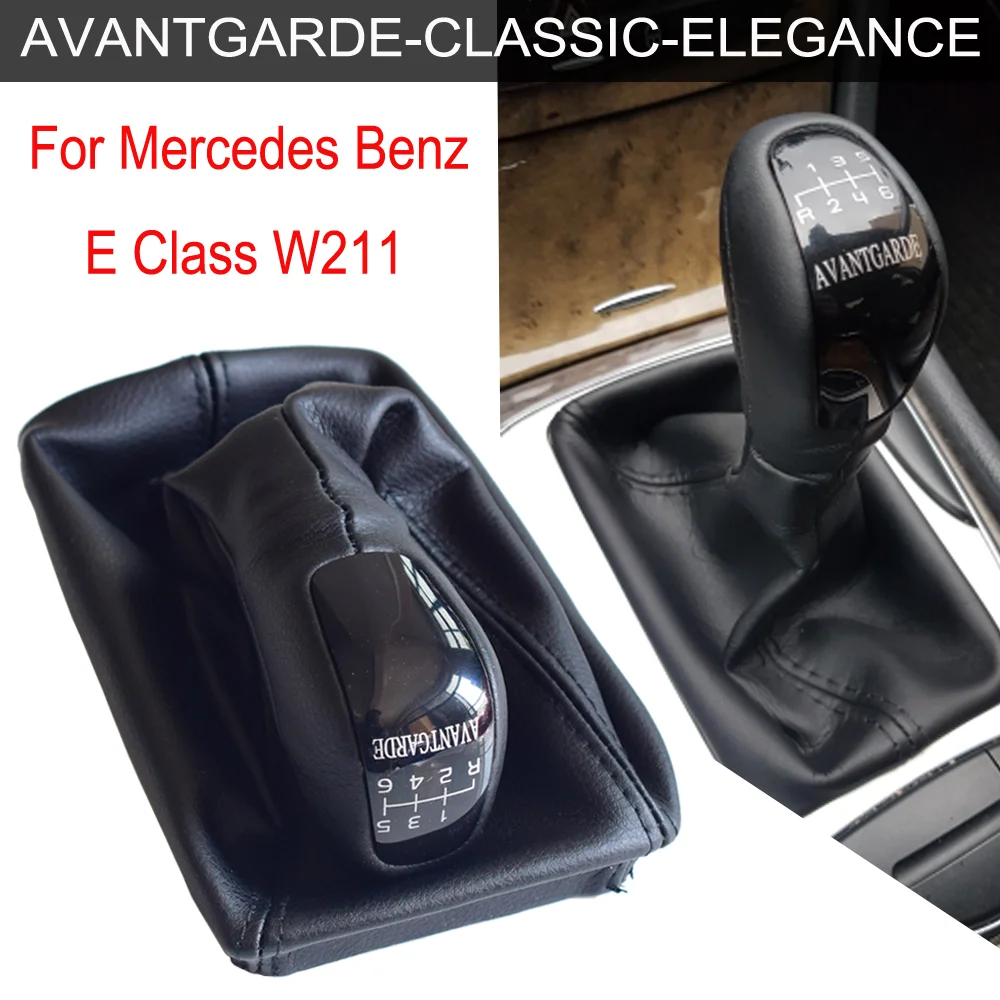 

6 Speed Car Styling Gear Shift Knob Shifter Lever Stick Gaiter Boot Cover Case For Mercedes Benz E Class S211 (2002-2009)