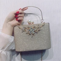 2022 new women diamond flowers wedding dinner bags luxury bling banquet wallets chain dinner purse for ladies mn