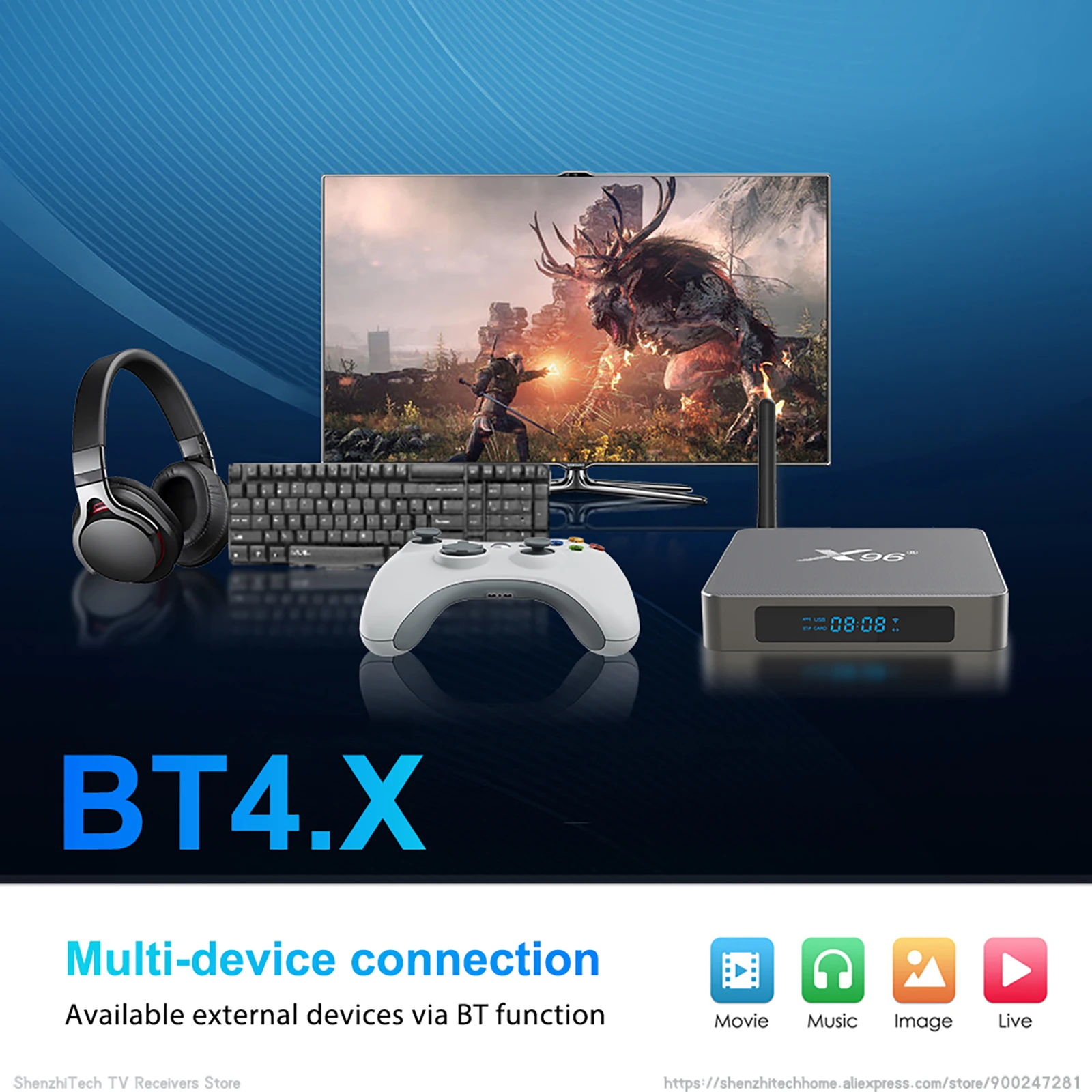 X96 X6 4K ТВ Box Android 11 с RK3566 4 ядра ГБ 8 Оперативная память 32GB 64GB 128GB Встроенная WI-FI Smart
