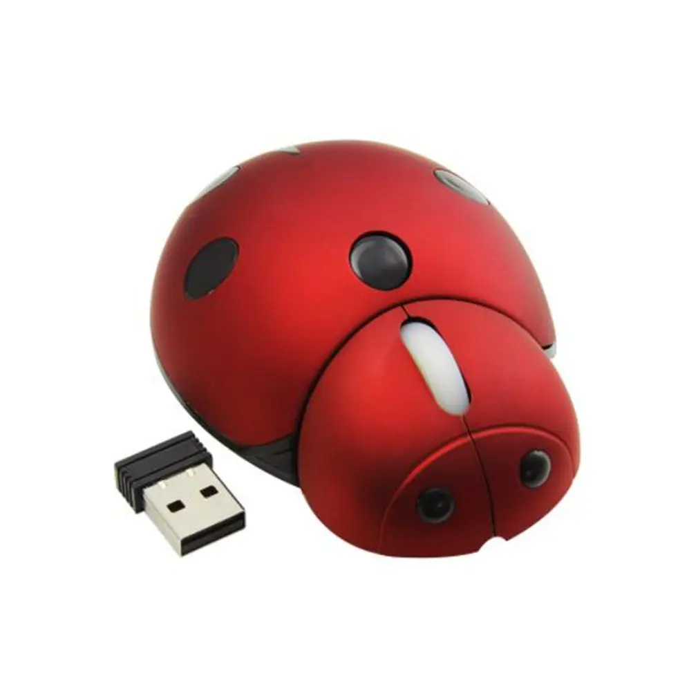 

Wireless Mini Ergonomic Computer Mouse Portable Creative Cartoon Ladybug Shape Cute Usb Animal Mause Gift PC Mice For Laptop