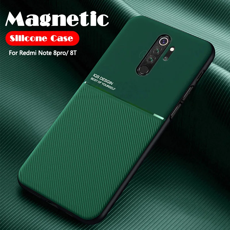 Роскошный силиконовый магнитный автомобильный чехол для xiaomi redmi note 9s 8t 8Pro 8A