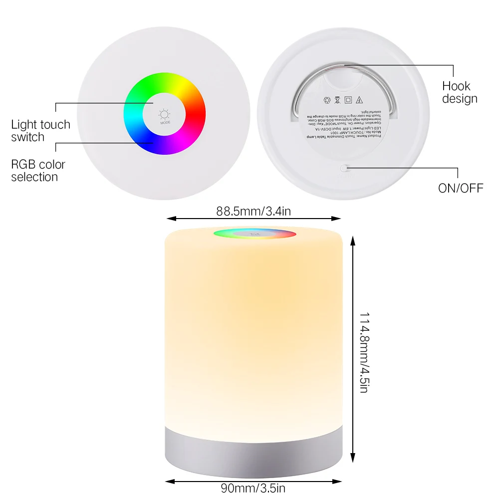USB Перезаряжаемые умный светодиодный Ночной светильник сенсорный Управление
