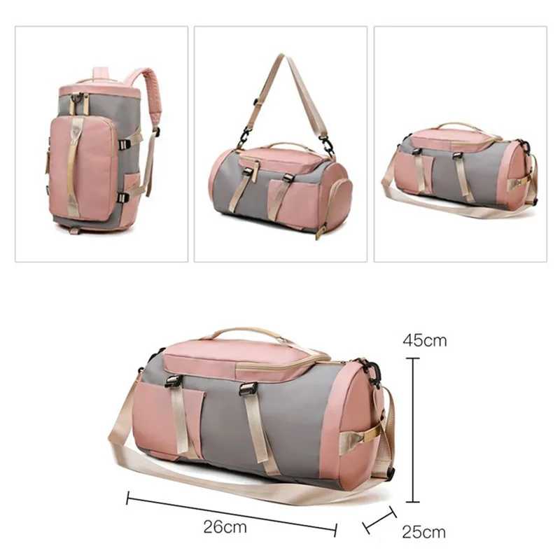 Women's Gym Sport Shoulder Bag Waterproof Nylon Big Swimming Luggage Yoga Handbag Travel Fitness Beach Backpack For Men Shoe